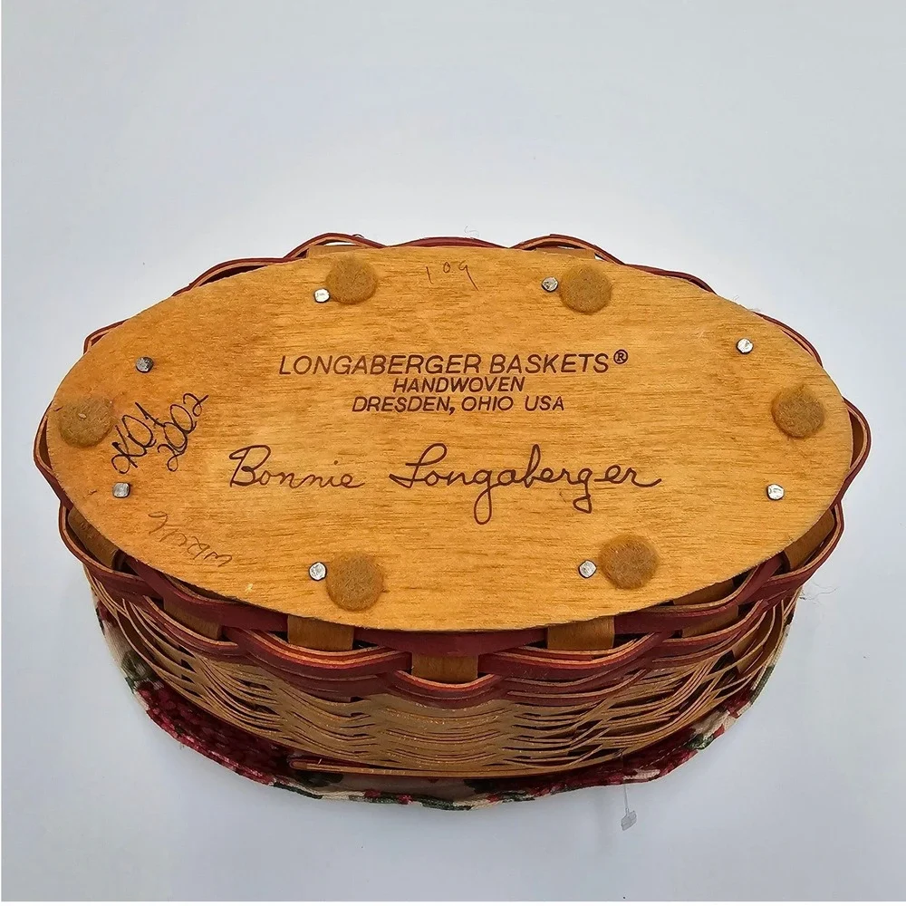 Longaberger 2002 May Series Geranium Basket Set & Tie-On Made in USA Retired
